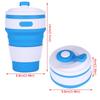 350ml Silicone Collapsible Coffee Cup Portable Teacup Water Cups Mug for Indoor Outdoor(Blue)