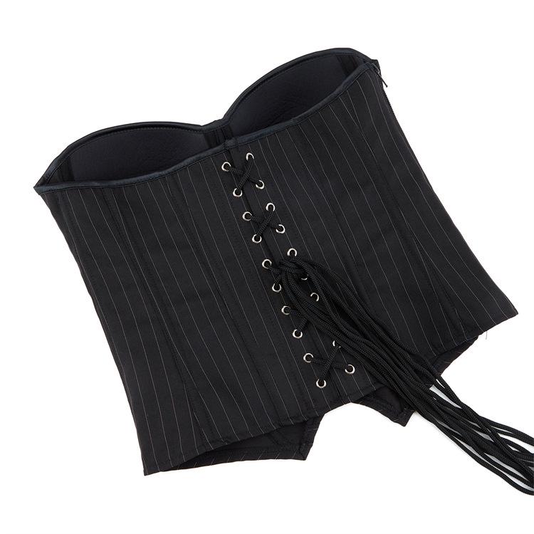 Damski Pasiasty Kształtujący Bielizna Podtrzymująca z Fiszbinami - Styl Dworski