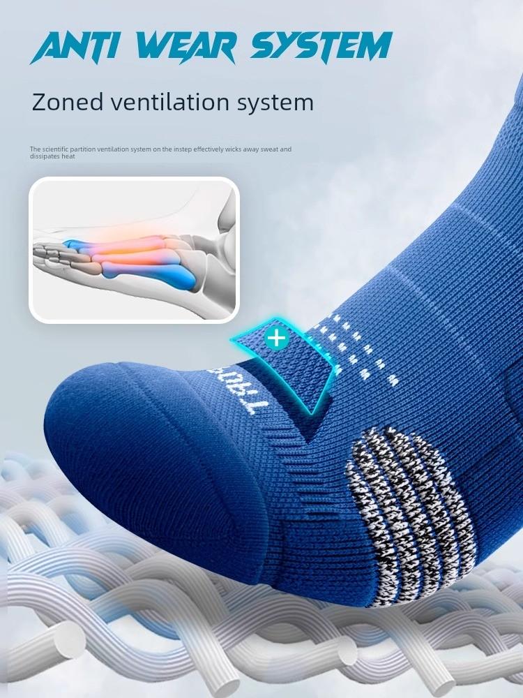 Comfortable Outdoor Sports Socks for Spring and Summer Marathon Men's Short Socks with Thick Towel Soles, Durable Running Short Socks for Men
