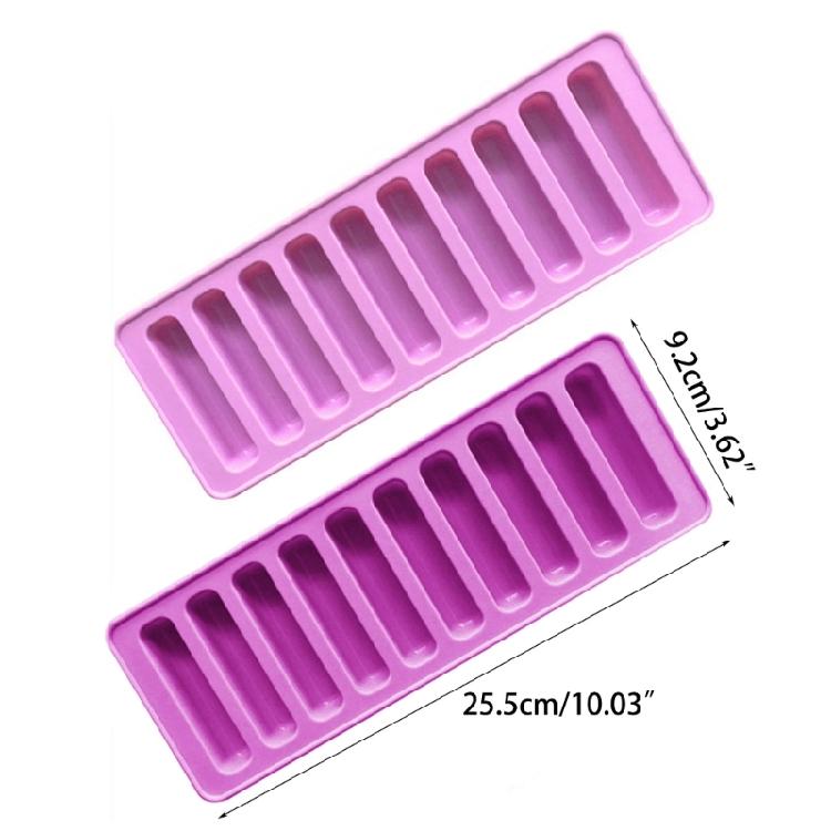 Snadno uvolňovací formičky na led Flexibilní silikonový nástroj na výrobu ledu Dlouhé válečky Podnos na led do polévkových mrazáků na víno, džusy