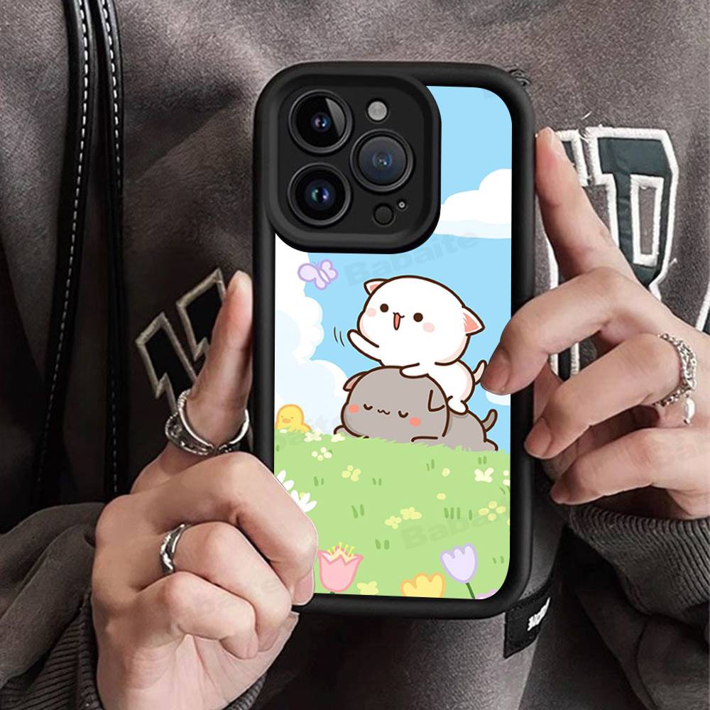 Cartoon Cute Cats Silicone Soft Phone Case For iPhone 17 16 14 13 12 11 15 Pro Max Plus Air Cover