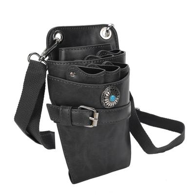 Hair Scissors Shear Bag Professional Retro Soft Hairdressing Toolbag Pouch Barber Cases Black