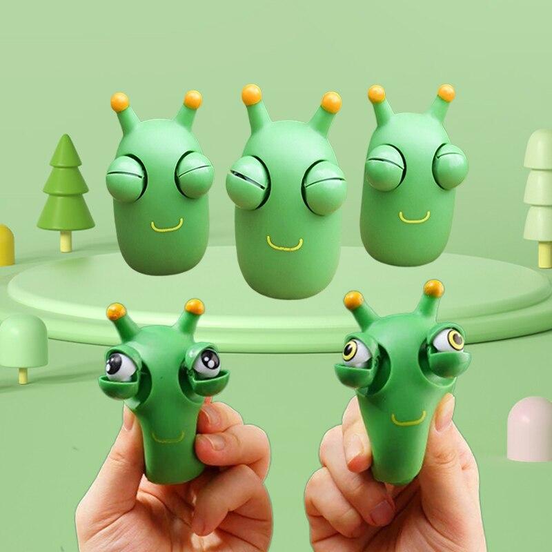 Vegetable Worm Caterpillar Eye Toy Decompression Artifact Pinch Children Gift Vent Small Toys Decompression Trick Birthday Gift