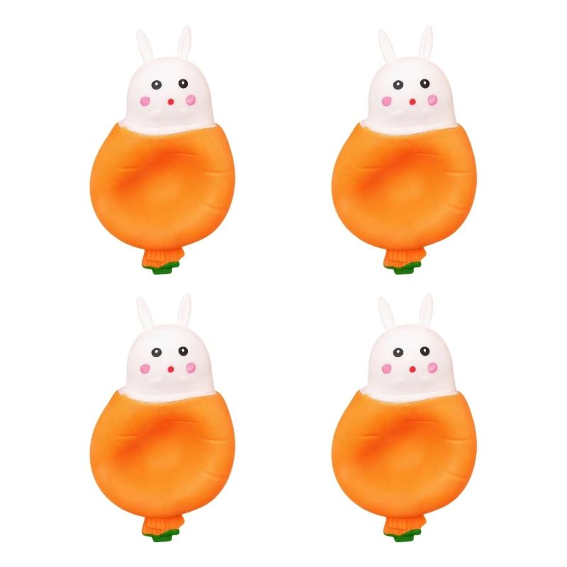 

4Pieces/set Soft Rabbit Carrot Squeeze Toy Fun Fidgets Sensory Stress Relievers Handheld Sensory Gadgets Squeezer