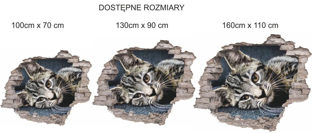 3D Brick Wall Stickers with a View of Animals