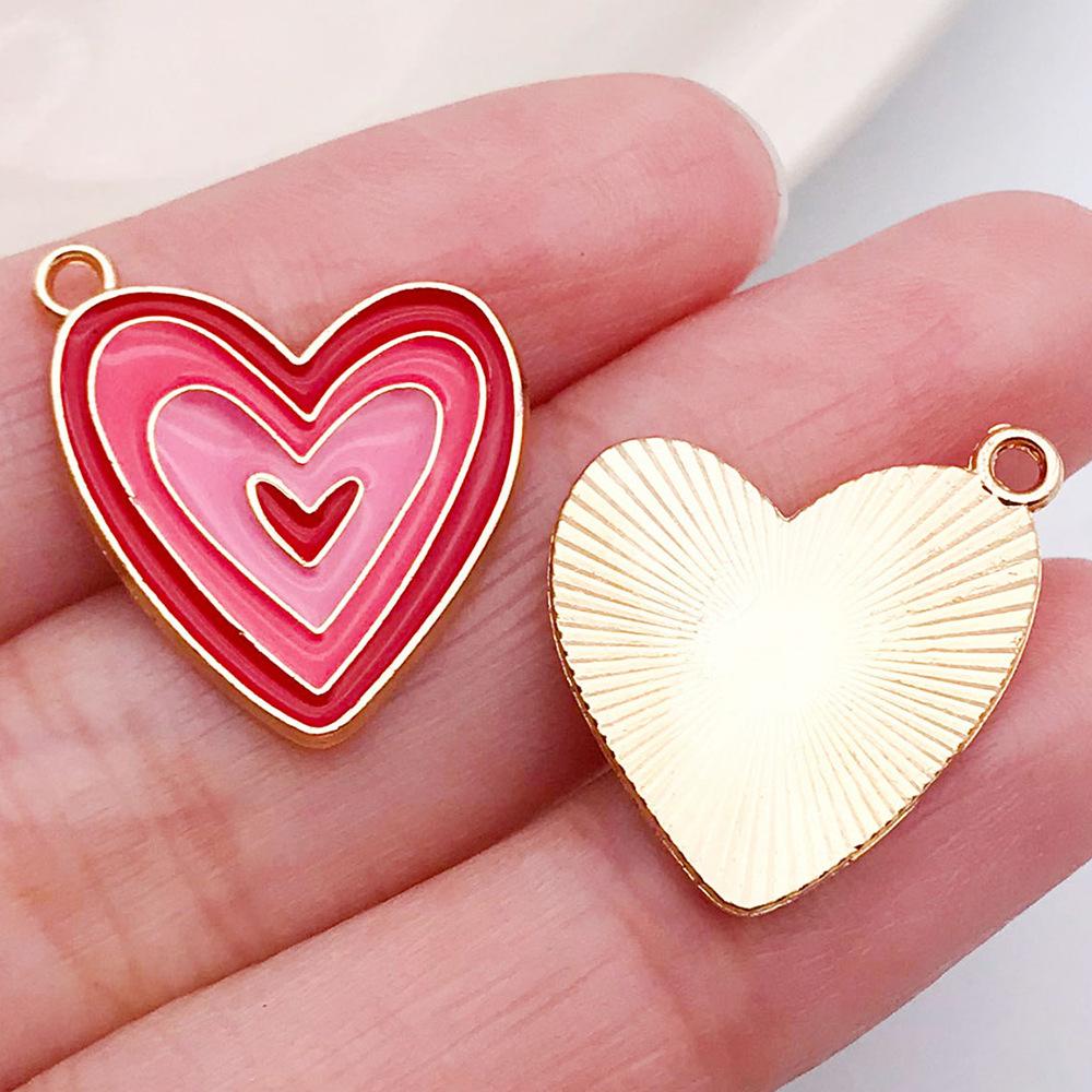 Red And Love Heart Peach Jewellery Accessories Diy Bracelet Keychain Necklace Pendant Alloy Oil Drop