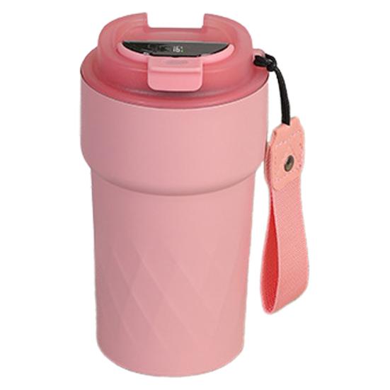 510ML Insulated Mug Temperature Display Stainless Steel Portable with Lanyard Leak-proof Lid Travel Coffee Cup
