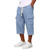 Pantaloni Cargo da Uomo a Maglia 3/4 | Vita Elastica con Coulisse Vestibilità Larga Pantaloni da Lavoro per Uso Quotidiano