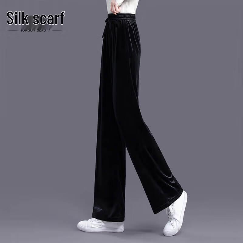 

SIBASHE Women s 2025 Autumn Velvet Wide-Leg Casual Pants M