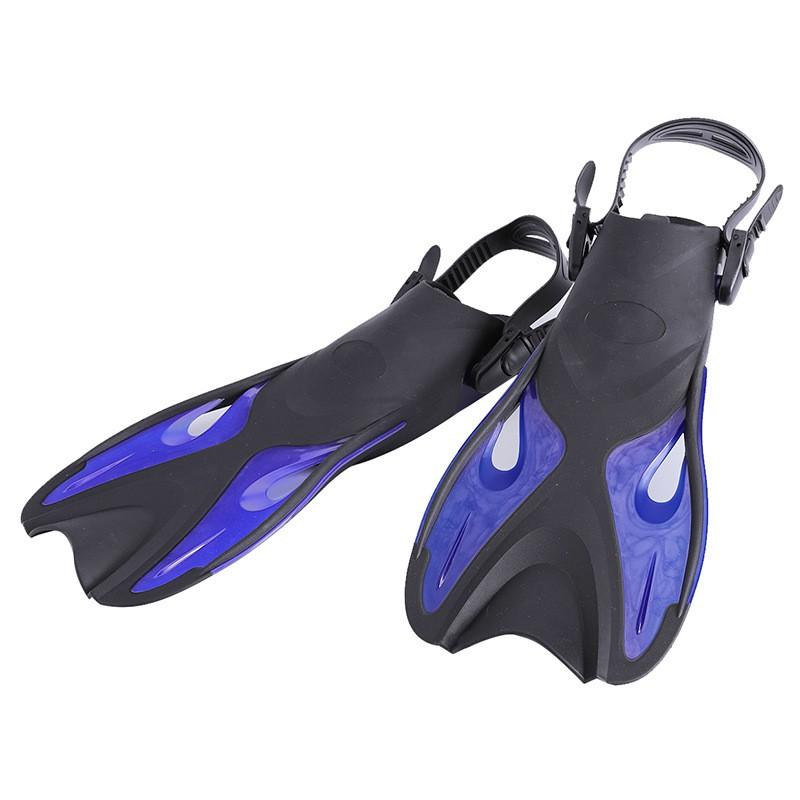 Adjustable Open-Heel Swim Fins Kids Size 24-36 TPR PP POM Short Frog Snorkeling Diving Gear