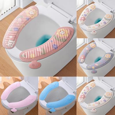 Household Toilet Seat Adhesive Type Four-Season Universal Toilet Seat Cartoon Cute Waterproof Toilet Sticker