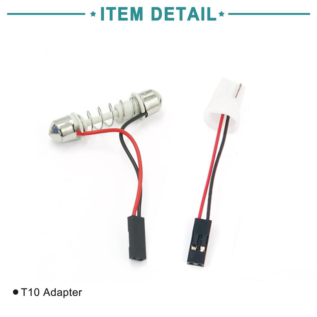 ACROPIX 20ks Svetlo do auta 39mm BA9S Pásikový adaptér pre stropné svetlo Konektor pre žiarovku T10 Strieborný tón