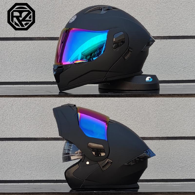 ORZ Unisex Motorcycle Helmet DOT Certification Double Lens Cross Section Helmet Safety Modular Flip Helm Helmet With Visor