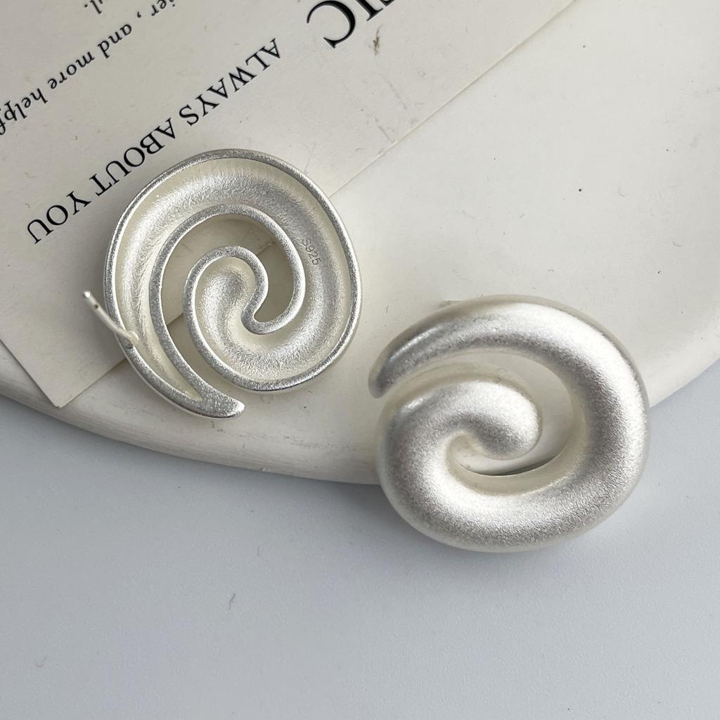 925 Sterling Silber Vintage Ohrringe Für Damen Trendig Einfach Rund Gedreht Ohrring Schmuck Allergievorbeugend Party Zubehör Geschenk