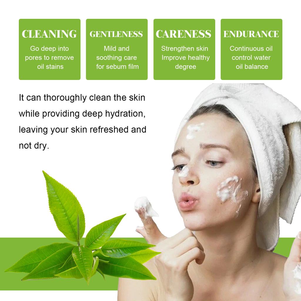 Green Tea Cleansing Mousse Deeply Cleanses The Face Removing Dirt Shrinking Pores Refreshing Non-irritating Oil Control Cleanser