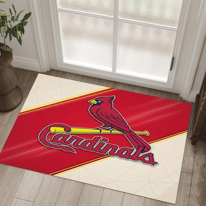 St. Louis Cardinals Design Crystal Velvet Carpet Cozy Non?Slip Printed Rug For Bedroom Living Room Entrance