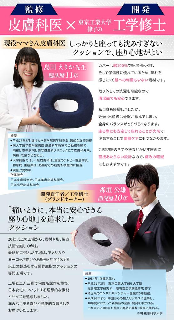 By a Dermatologist X Used In Obstetrics and Gynecology Donut Cushion with Greatly High Resilience and Large Hole Design for Hemorrhoids and Postpartum