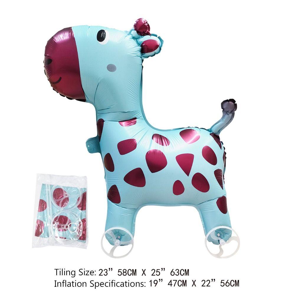 Large Size Walking Balloon Cartoon Animal Elephant Design Cartoon Balloon Stand Design With Wheel Foil Balloons