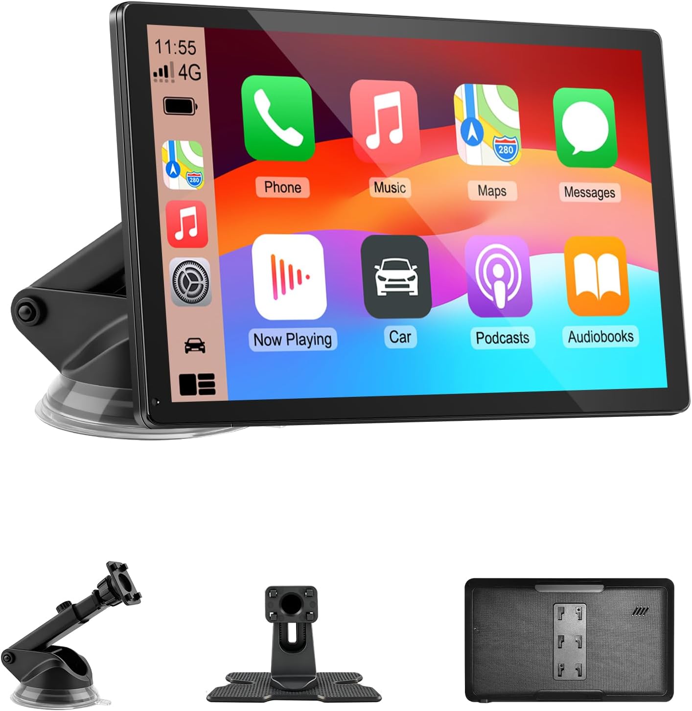 

9 Wireless CarPlay & Android Auto Touchscreen with Bluetooth, FM, GPS, Voice Control, Hands-Free Calling чорний
