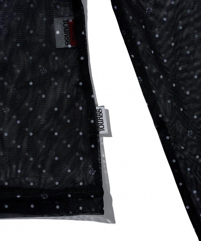 YOUHEE Rose Dot Mesh Long Sleeve_Black