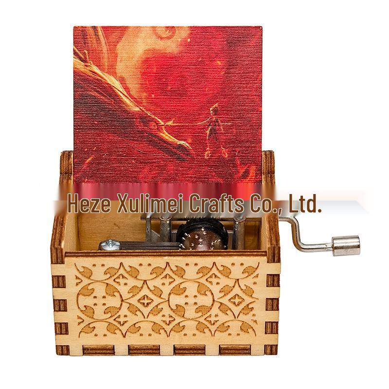 

Nezha Reborn Деревянная музыкальная шкатулка с ручным приводом, подарок