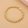Elegant Bracelet for Women Chain Cubic Zircon Rhinestone Shiny Inlaid Bangle Bracelet Gifts