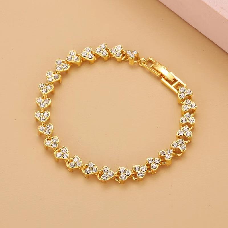 Elegant Bracelet for Women Chain Cubic Zircon Rhinestone Shiny Inlaid Bangle Bracelet Gifts