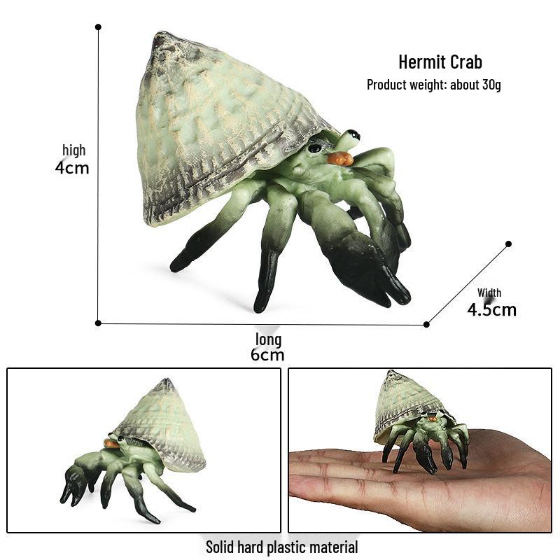 Children s Marine Animal Toy Set: Hermit Crab, Fiddler Crab, Fish Tank Decor Ornament