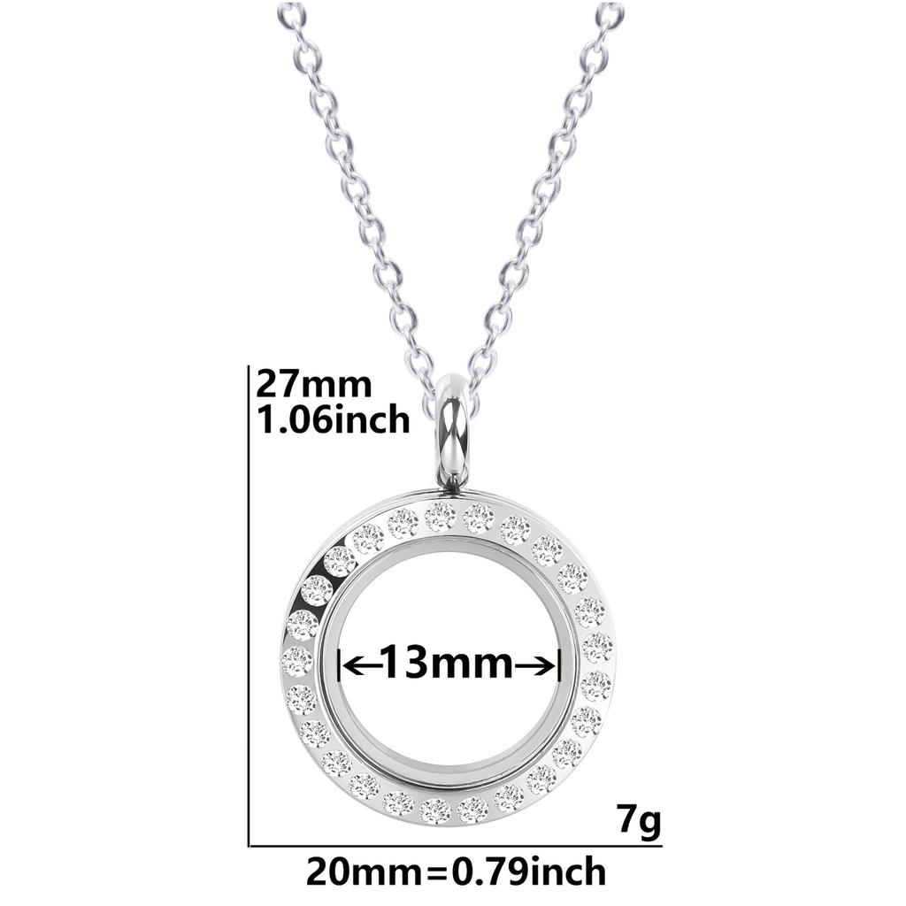 Never Fade Round Stainless Steel Locket Pendant Necklaces For Women Men Accessories Living Lockets Necklace Memory Jewelry Gift