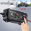12V 4A Motorrad Autobatterie Schnellladegerät 2m Kabel LCD Impulsreparatur Erhaltungsladegerät für AGM Blei Säure Gel Deep Cycle Batterie