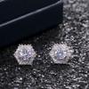 925 Sterling Silver Romantic Zircon Geometric Piercing Stud Earrings for Women Wedding Party Jewelry Gift Oorbellen