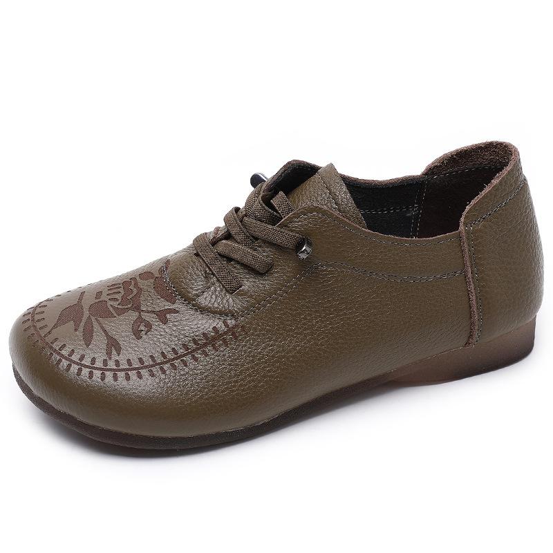 Fashion GKTINOO Fashion Women Flat Shoes Spring Autumn Round Toe Sneakers Genuine Cow Leather Soft Sole Comfort Casual Shoes Woman