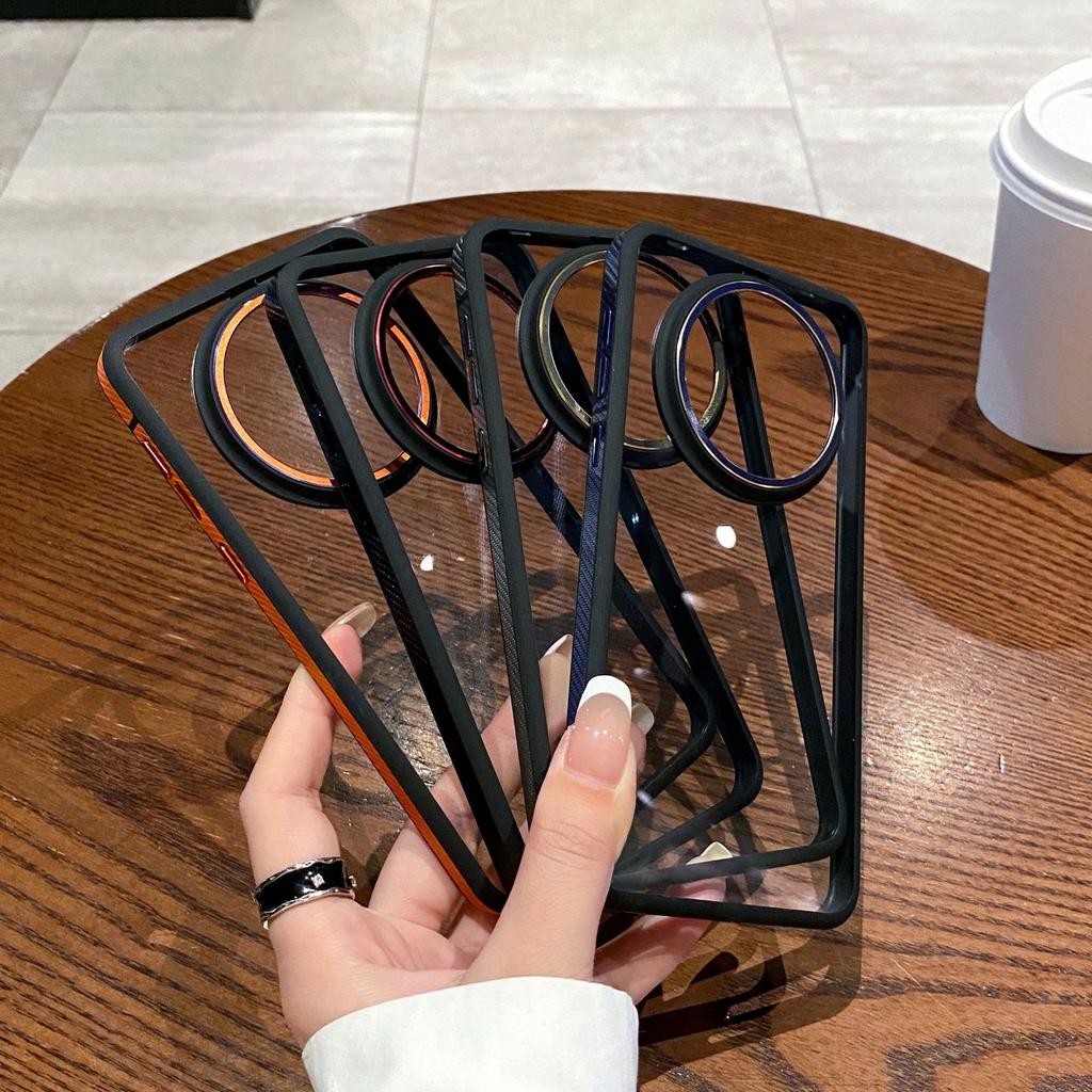 Anti-slip Edge Carbon Fiber Texture Leather Phone Case for Huawei Mate60pro, Mate60 High-transparency Non-yellowing Anti-drop Case