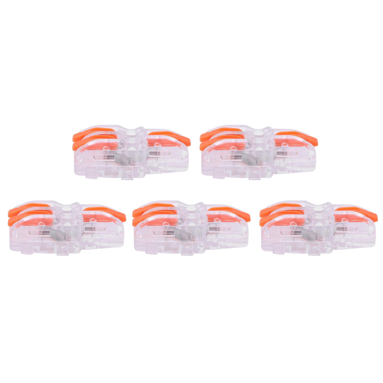 

20Pcs Wire Quick Connector 1 in 2 out Transparent TType Conductor Terminal Block SPLF12(Orange )