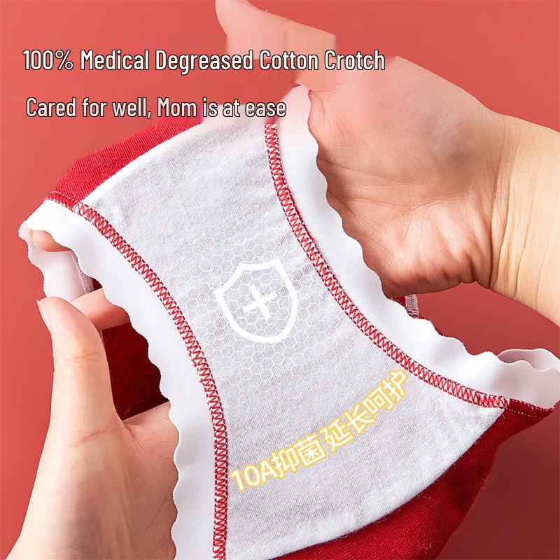 Girls' A-Class Pure Cotton Red Zodiac Underwear for Older Kids