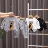 Korean Kids' Autumn Bear Sweatshirt & Sweatpants Set – Cartoon Two-Piece Long Sleeve Outfit