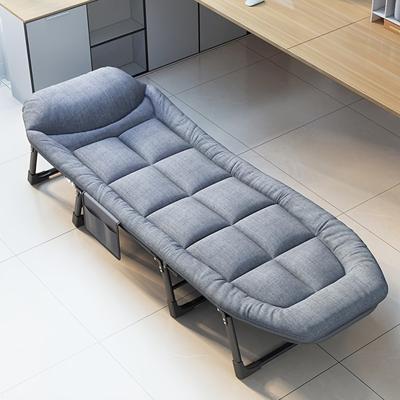 Portable Outdoor Backrest Bed Chair Balcony Single Folding Bed Camping Simple Mattress Outdoor Leisure Lunch Break Folding Bed Mattress