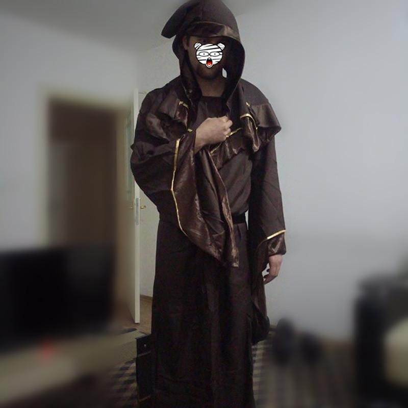 Halloween Party Šaman Náboženský kostým Evropští zbožní muži Bůh Otec Misionář Gotický čaroděj Cosplay Uniforma Kněze
