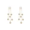 Korean design sense ball ball fringed earrings women's light luxury temperament long pearl stud earrings a two-wear earrings