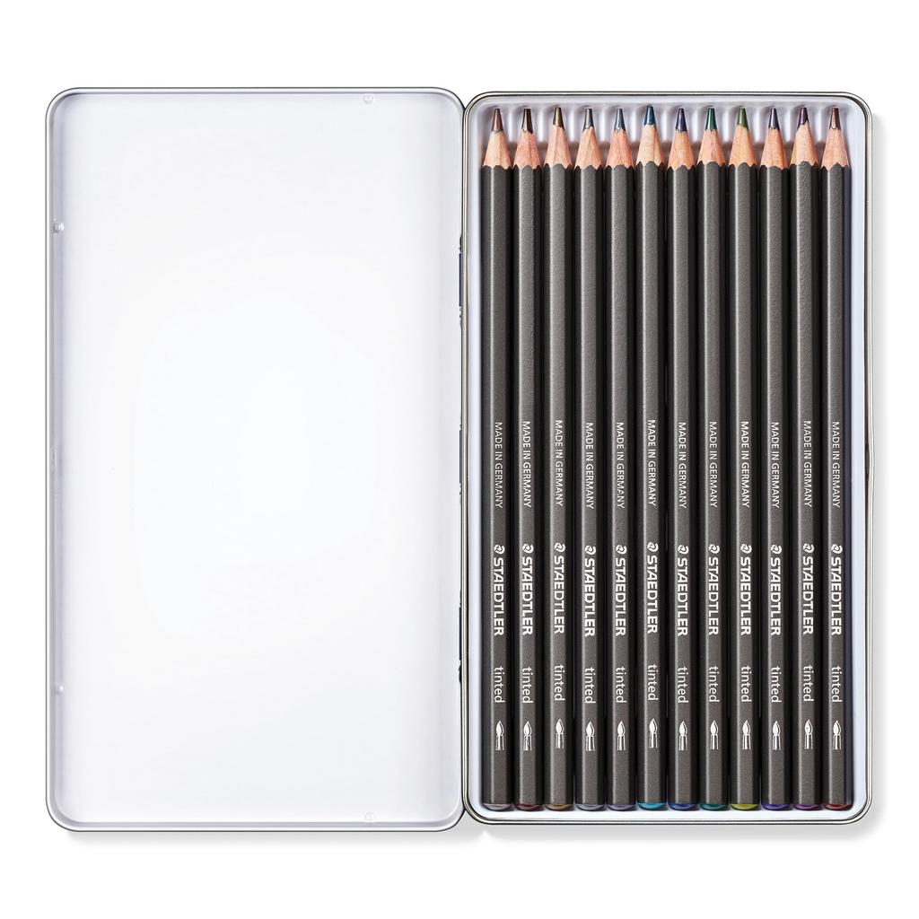 Staedtler Colored Colored 14610T M12 Pencils, Graphite, Watercolor, 12-Color Set,
