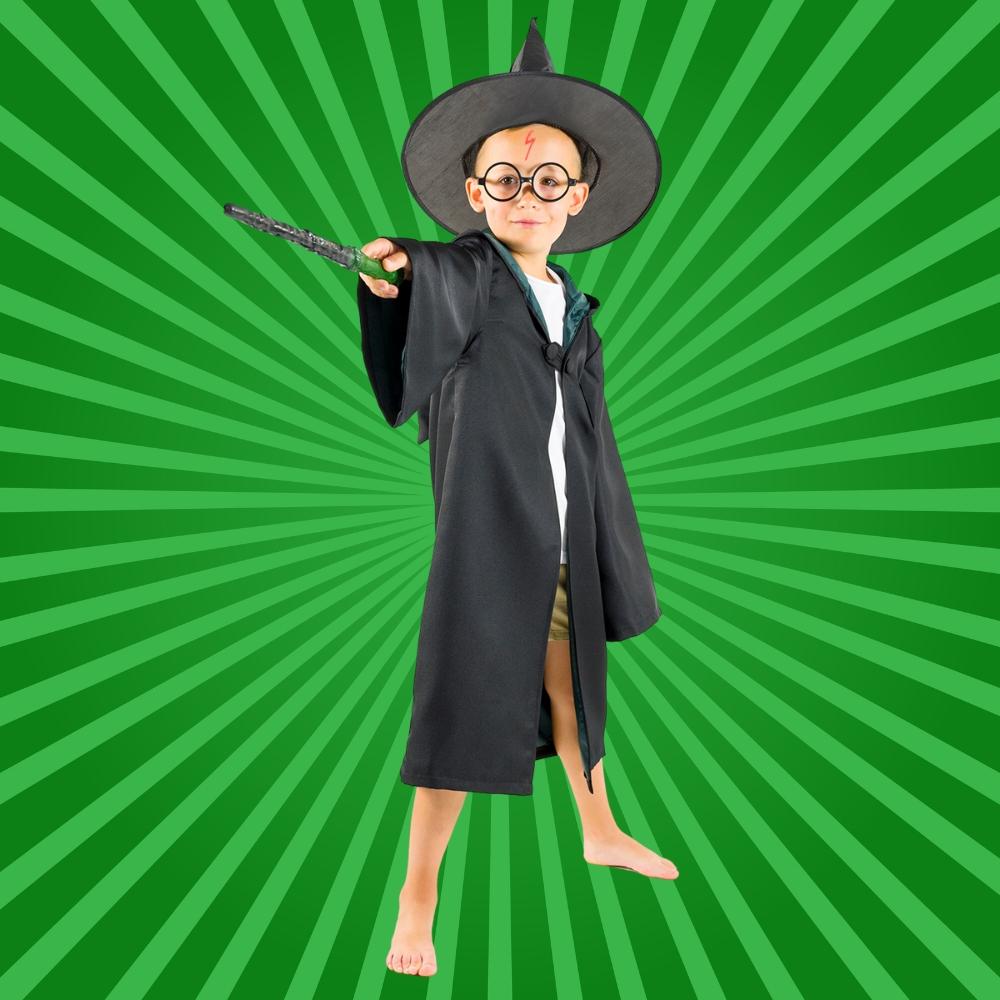 Harry Potter costume, carnival ball, glasses, wand, 134-140, disguise, cape, 134-140