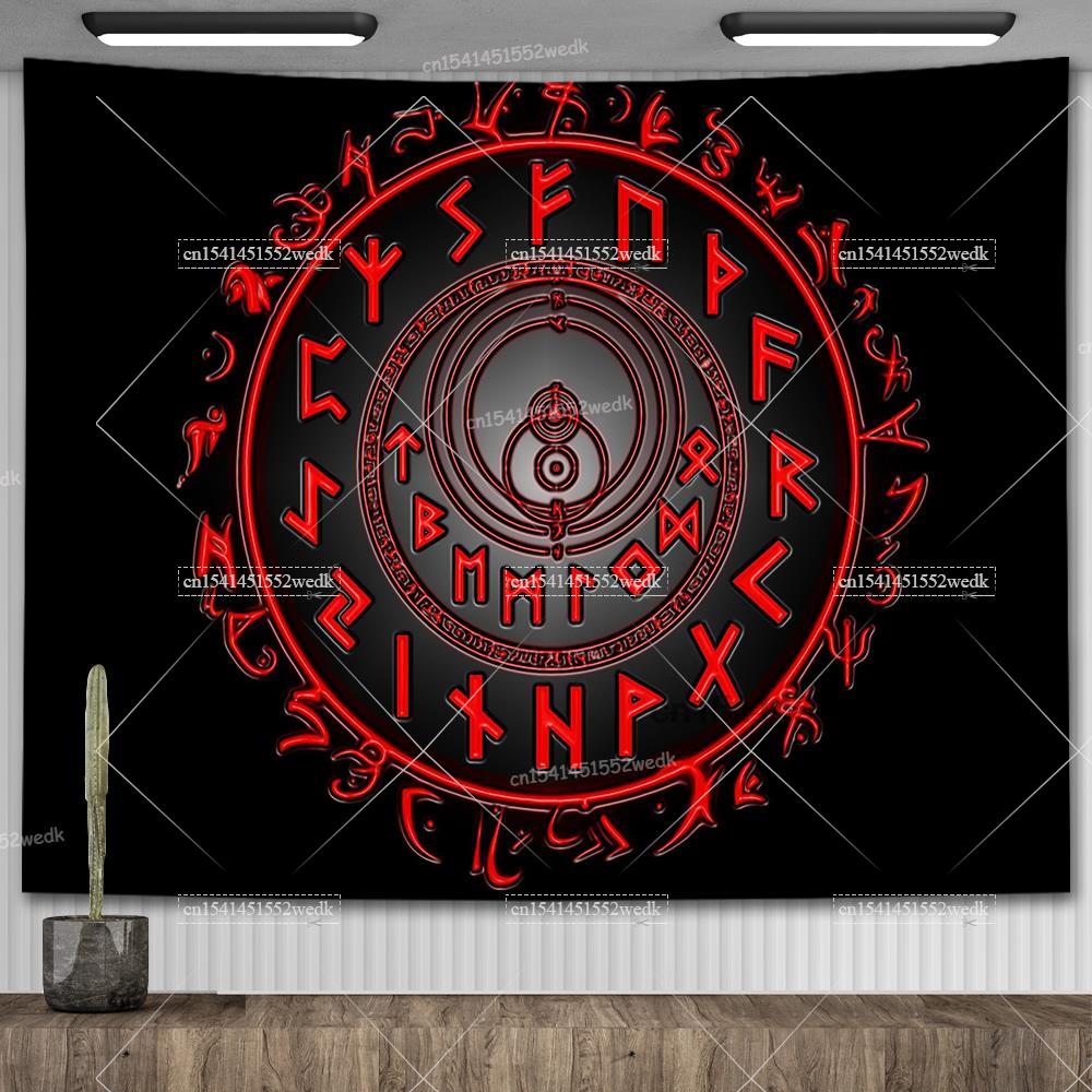 Viking Raven Tapestry Wall Hanging Hippie Vikings Norse Tapestrys Tarot Witchcraft Aesthetic Room Decoration Tapiz Home Decor