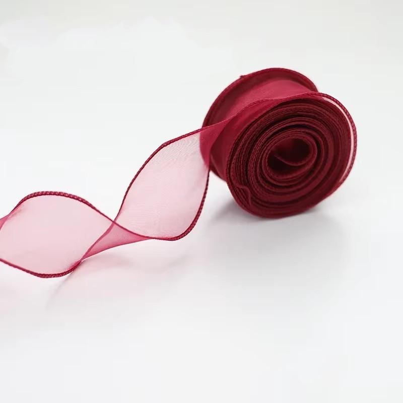 1db 9m/tekercses sifon selyemszalag organza szatén barkácsoláshoz kézműves ajándékcsomagolás dekoráció esküvői csokrok koszorúvarró kellékek