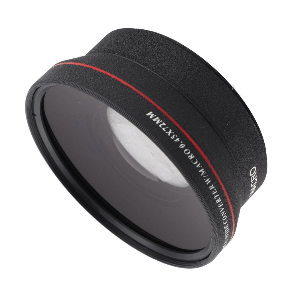 Optical Glass 0.45x Wide‑Angle Black Additional Lens for 72mm Camera Lens Photography Accessory