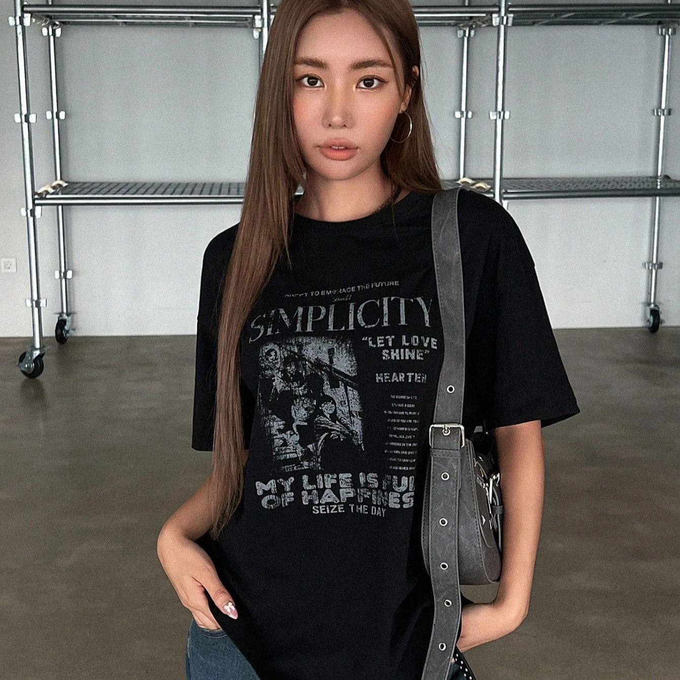 

Women Summer T Shirt Simplicity Vintage Text Print Tee Casual Short Sleeve Crew Neck Top Fashion Streetwear For Ladies S