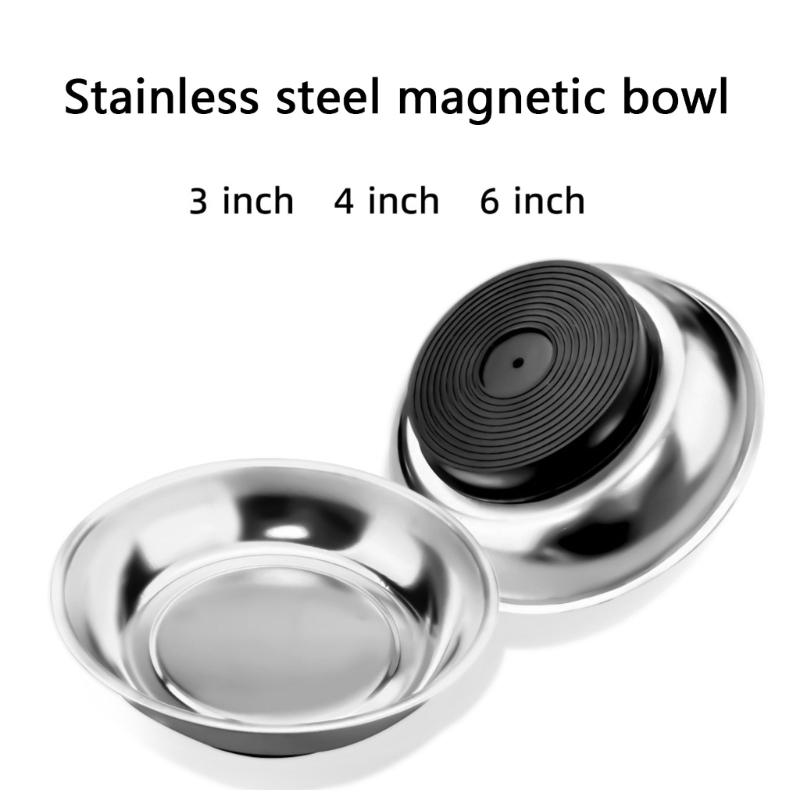2pcs Sturdy Magnetic Parts Tray Set 3 Inch 4 Inch 6 Inch Screws Part Tray Ideal for Mechanics and DIY Enthusiasts