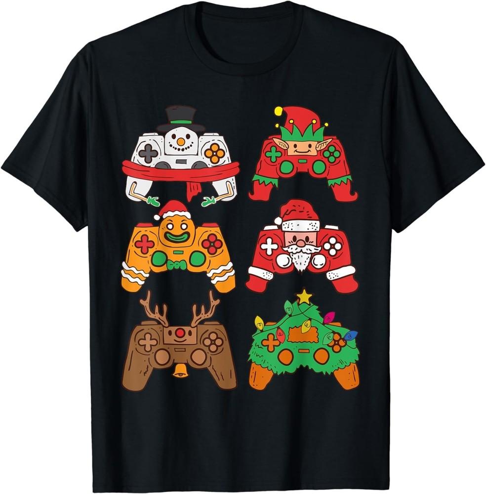 Christmas Santa Elf Gaming Controllers Snowman Unisex  S-5XL Unisex T-Shirt S
