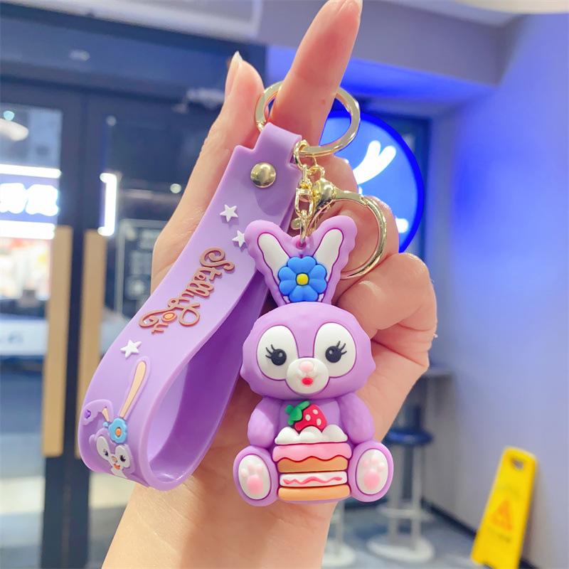 Cartoon Cute Cute Drag Bunny Pendant Car Keychain Children's Toys Small Gifts Doll Machine Accessories