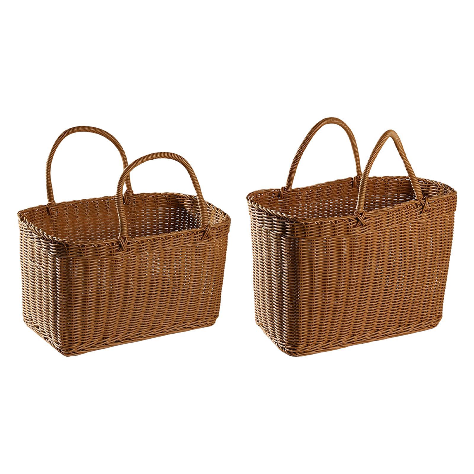 

Handwoven Basket with Handle Decoration Toiletries Holder Versatile Market 36cmx19cmx21cm