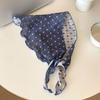 Cotton Pastoral Style Headscarf Turban Triangular Hair Band Sweet Lattice Headscarf  Summer